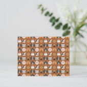 Niedliche Hunde auf Brown Postkarte (Stehend Vorderseite)