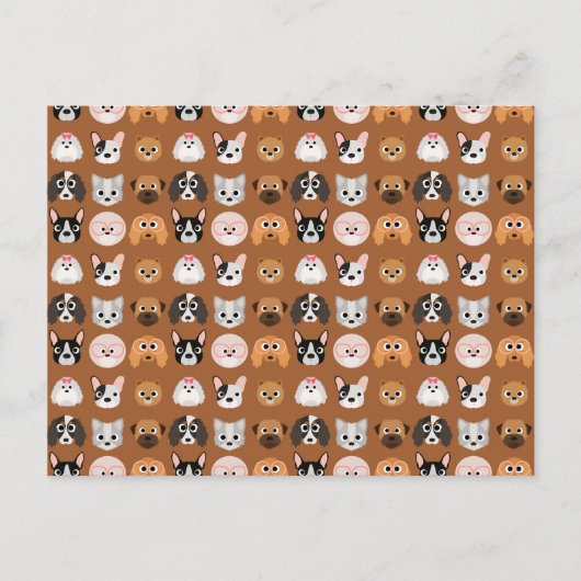 Niedliche Hunde auf Brown Postkarte (Vorderseite)