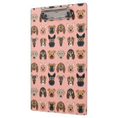 Niedliche Hunde auf Rosa Klemmbrett (Links)