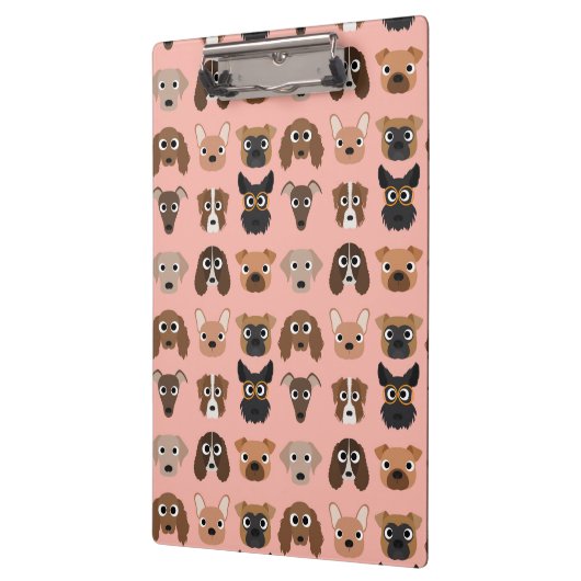 Niedliche Hunde auf Rosa Klemmbrett (Links)