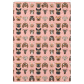 Niedliche Hunde auf Rosa Klemmbrett (Rückseite)