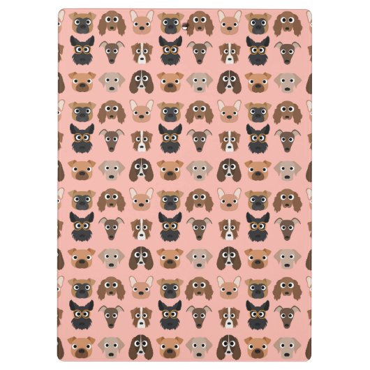 Niedliche Hunde auf Rosa Klemmbrett (Rückseite)