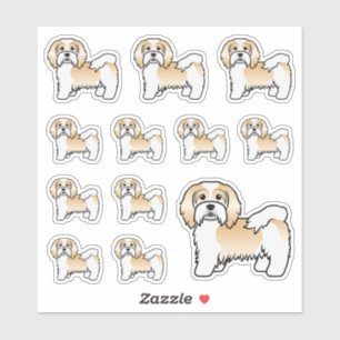 Niedliche Hunde aus Fawn und White Havanese Aufkleber