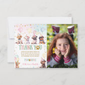 Niedliche Hunde Ballons Geburtstagsfoto Dankeskarte (Vorderseite)