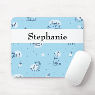 Niedliche Hunde Blaugezeichnete Personalisierte Ti Mousepad