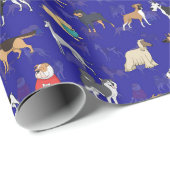 Niedliche Hunde Design Blau Geschenkpapier (Rolleneckpunkt)
