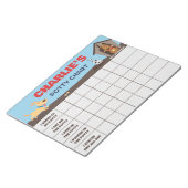 Niedliche Hunde Diagramm Personalisierte Namen und Notizblock (angewinkelt)