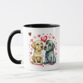 Niedliche Hunde, die einen personalisierten Namen  Tasse (Links)