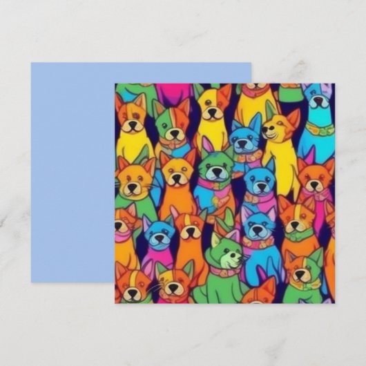 Niedliche Hunde Einladung (Vorne/Hinten)