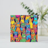 Niedliche Hunde Einladung (Stehend Vorderseite)