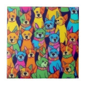 Niedliche Hunde Fliese (Vorderseite)