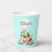 Niedliche Hunde Geburtstagsfeier Zum Glück Pappbecher (Rückseite)