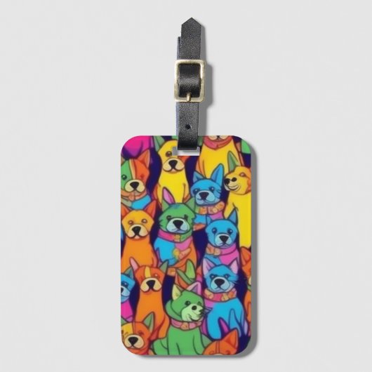 Niedliche Hunde Gepäckanhänger (Vorderseite Vertikal)