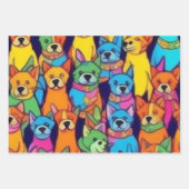 Niedliche Hunde Geschenkpapier Set (Vorderseite 3)