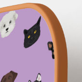 Niedliche Hunde-Gesichter Lila Pickleball Schläger (Linke Seite)