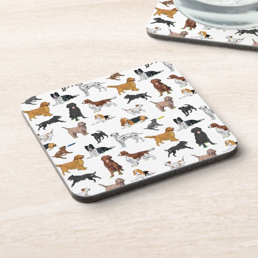 Niedliche Hunde Getränkeuntersetzer (Linke Seite)