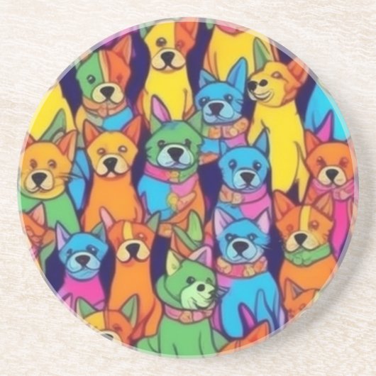 Niedliche Hunde Getränkeuntersetzer (Vorne)