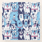 Niedliche Hunde Glas Untersetzer (Vorderseite)