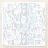 Niedliche Hunde Glas Untersetzer (Rückseite)