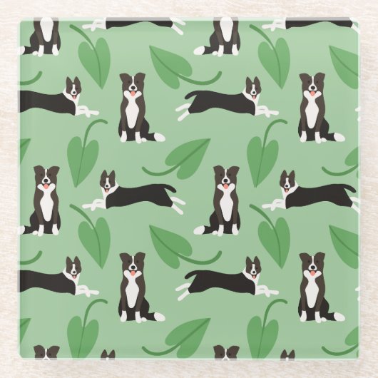 Niedliche Hunde Glasuntersetzer (Vorderseite)