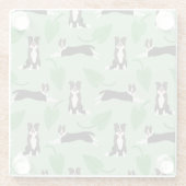 Niedliche Hunde Glasuntersetzer (Rückseite)