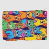 Niedliche Hunde Golfhandtuch (Horizontal)