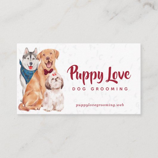 Niedliche Hunde Groomer Walker Sitter Visitenkarte (Vorderseite)