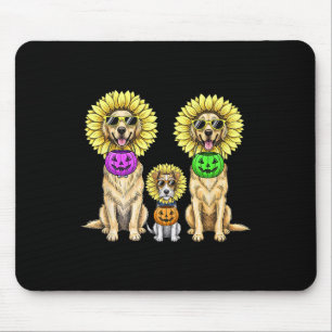 Niedliche Hunde Halloween Sonnenblume Kostüm Pumpk Mousepad
