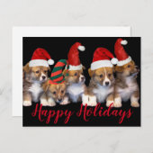 Niedliche Hunde Happy Holidays Weihnachten Postkarte (Vorne/Hinten)