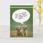 Niedliche Hunde Happy Hour Altes sonniges Geburtst Karte (Gelbe Blume)