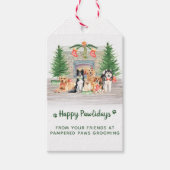 Niedliche Hunde Haustiere Business Hund über Weihn Geschenkanhänger (Vorderseite)