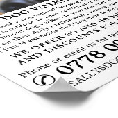 Niedliche Hunde-, Hundeschwalker-Service-Werbung Poster (Ecke)