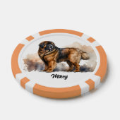 Niedliche Hunde-Illustration - tibetischer Mastiff Pokerchips (Einzeln)
