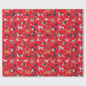 Niedliche Hunde Illustrationen Urlaubspapier Geschenkpapier (Flach)