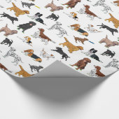 Niedliche Hunde-Illustrationsmuster Geschenkpapier (Ecke)