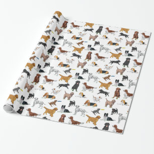 Niedliche Hunde-Illustrationsmuster Geschenkpapier
