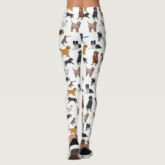 Niedliche Hunde-Illustrationsmuster Leggings (Rückseite)