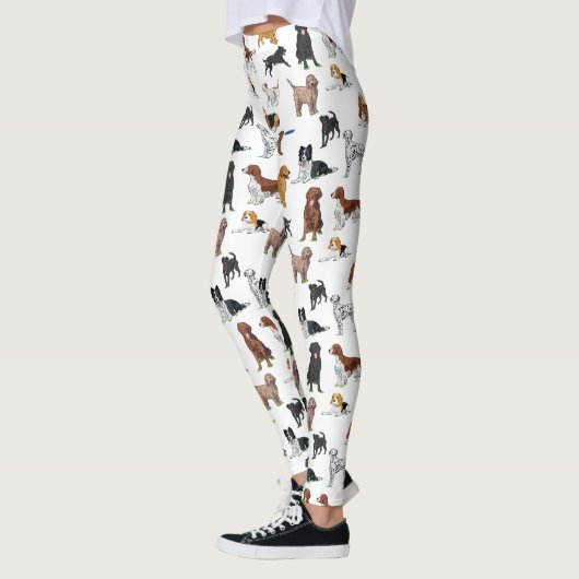 Niedliche Hunde-Illustrationsmuster Leggings (Links)