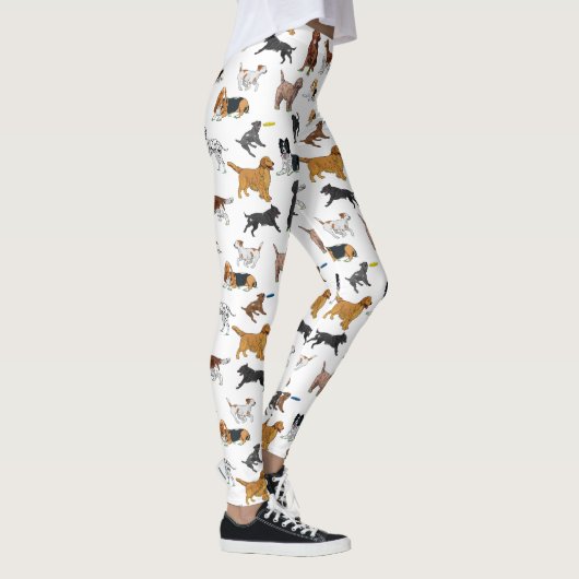 Niedliche Hunde-Illustrationsmuster Leggings (Rechts)