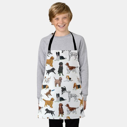 Niedliche Hunde-Illustrationsmuster Schürze (Getragen)