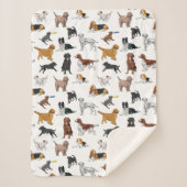 Niedliche Hunde-Illustrationsmuster Sherpadecke (Vorderseite)