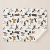 Niedliche Hunde-Illustrationsmuster Sherpadecke (Vorderseite (Horizontal))