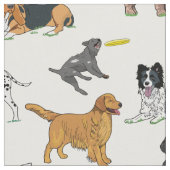 Niedliche Hunde-Illustrationsmuster Stoff (Nahaufnahme)