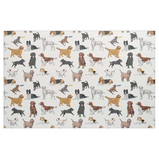 Niedliche Hunde-Illustrationsmuster Stoff (Fat Quarter (45,7 x 55,9 cm))