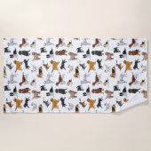 Niedliche Hunde-Illustrationsmuster Strandtuch (Vorderseite)