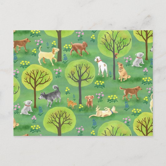Niedliche Hunde im Dog Park Postkarte (Vorderseite)
