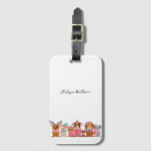 Niedliche Hunde im Winternamen Gepäckanhänger (Vorderseite Vertikal)