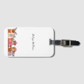 Niedliche Hunde im Winternamen Gepäckanhänger (Vorderseite (Horizontal))