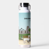 Niedliche Hunde in einem Park - Hundeschlittendien Trinkflasche (Vorne)