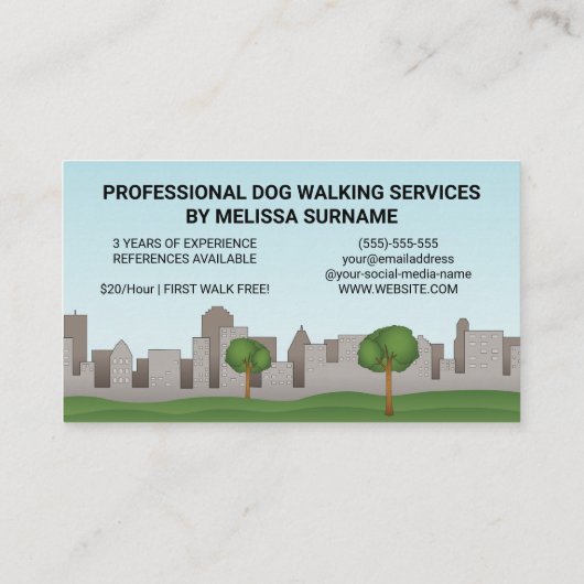 Niedliche Hunde in einem Park - Hundeschlittendien Visitenkarte (Rückseite)